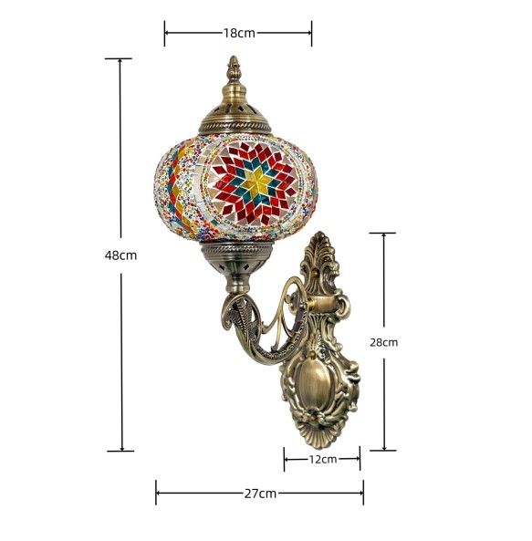 New Turkish Mosaic Wall Lamp Handcrafted Glass Luminaria Led Wall Light Corridor Sofa Background Lighting Home Room Decor Lampe