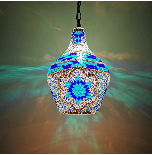 Turkish Mosaic Vase Pendant Lamp Ethnic Customs Handmade Lampe Romantic Cafe Restaurant Bar Tree Pendant Light Home Decro