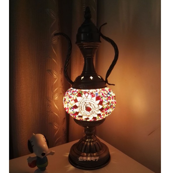 Newest E14 Hand-inlaid Glass Morocco Style Mosaic Light Bedroom Living Room Decorative Table Lamp Turkish Lampe