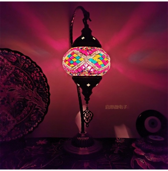 Turkish Swan Table Light Bedroom Decoration Abajur Para Quarto Mosaic Glass Lampara De Noche Dormitorio Desk Lamp Nightlights