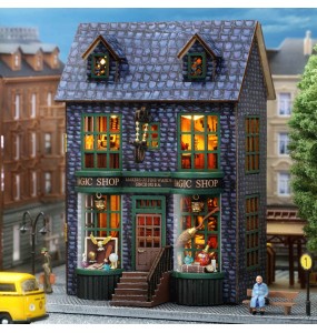 DIY Wooden Magic Shop Miniature Doll House Building Kits with Furniture Lights Garden Roombox Dollhouse for Birthday Gifts