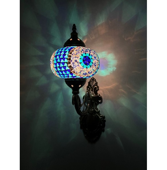 New Turkish Mosaic Wall Lamp Handcrafted Glass Luminaria Led Wall Light Corridor Sofa Background Lighting Home Room Decor Lampe