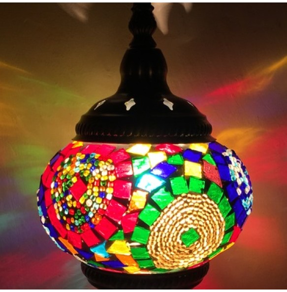 Newest E14 Hand-inlaid Glass Mosaic Bedroom Living Room Decorative Table Lamps of Mediterranean Style Turkish Lamps