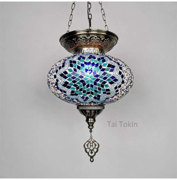 Big size New style Turkey Ethnic Customs Handmade Lamp Romantic Cafe Restaurant Bar Tree Pendant Light Bar Mosaic Pendant Light