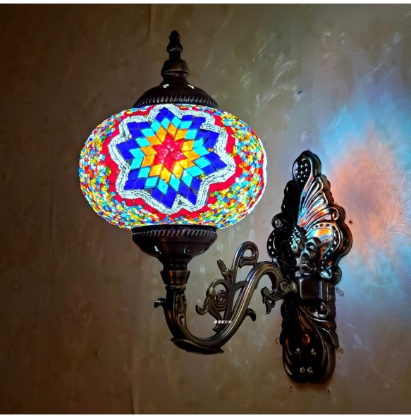 Big Size Turkish Mosaic Wall Lamps Luminaria Applique Murale Intérieur Led Lampara Bedroom Living Room Balcony Aisle Decor Light