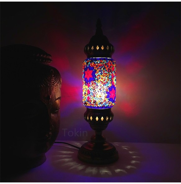 New style Turkish mosaic table Lamp vintage art deco Handcrafted lamparas de mesa Glass romantic bed light lamparas con mosaicos