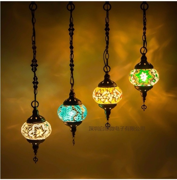 New style Turkey Ethnic Customs Handmade Lamp Romantic Cafe Restaurant Bar Tree Pendant Light Bar Mosaic Pendant Lamp