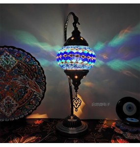 Turkish Swan Table Light Bedroom Decoration Abajur Para Quarto Mosaic Glass Lampara De Noche Dormitorio Desk Lamp Nightlights