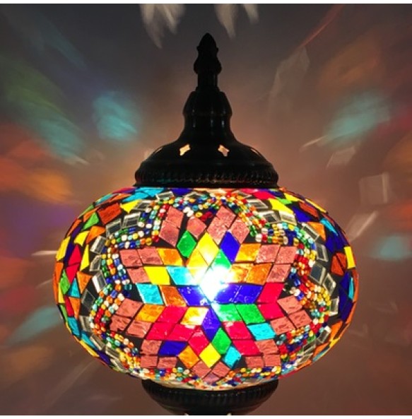 New Style E14 Hand-inlaid Glass Mosaic Bedroom Living Room Decorative Table Lamps of Mediterranean Style Turkish Lamps