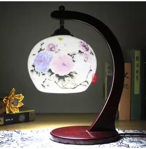 Chinese Vintage Ceramic Table Lamp Bedside Light Living Room Study Room Kids Room Retro Fashion Ceramic Table Lamp