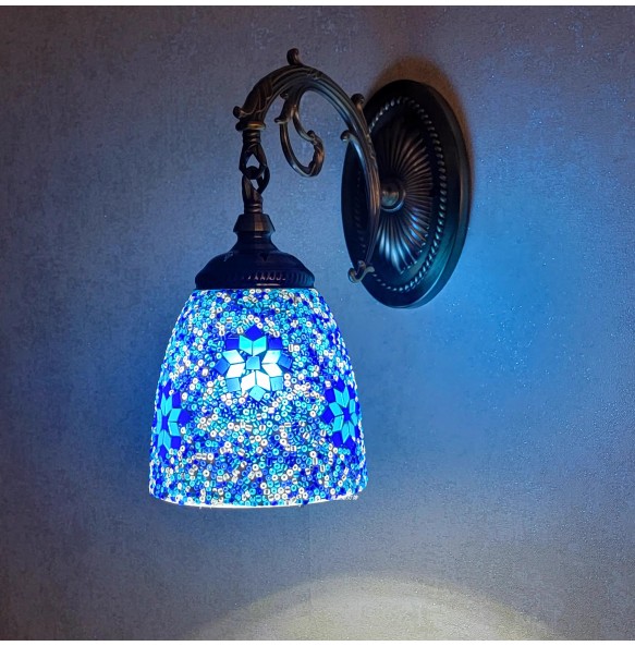 Turkish Mosaic Wall Lamp Handcrafted Glass Luminaria Led Wall Light Corridor Sofa Background Lighting Home Room Decor Lampe