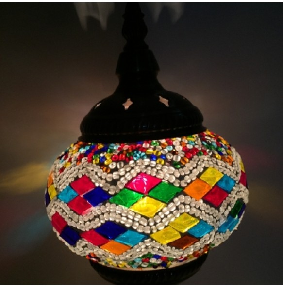 Mediterranean Style Art Deco Turkish Mosaic Table Lamp Handcrafted Mosaic Glass Romantic Bed Light