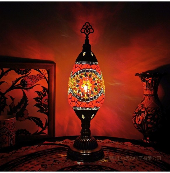 Turkish Table Lamp Vintage Art Deco Handcrafted Lamparas De Mesa Mosaic Glass Romantic Bed Light Lamparas Con  Night Lampe