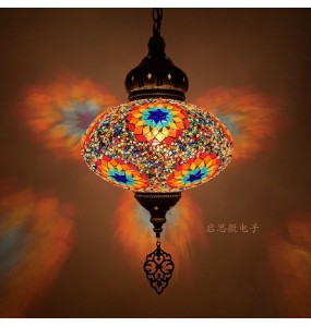 2021 Newest 25cm Dia Mediterranean style Art Deco Turkish Mosaic Pendant Lamp Handcrafted mosaic Glass romantic pendant light