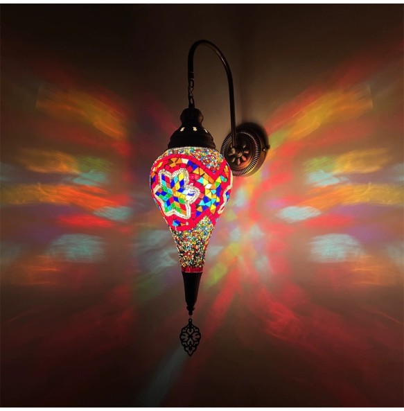 Turkish Balloon Mosaic Wall Lamp Handcrafted Glass Luminaria Led Light Corridor Sofa Background Lighting Home Room Decor Lampe