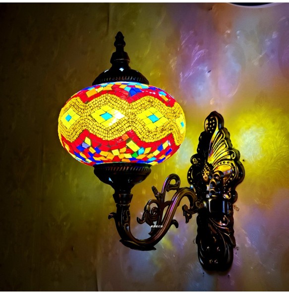 Big Size Turkish Mosaic Wall Lamps Luminaria Applique Murale Intérieur Led Lampara Bedroom Living Room Balcony Aisle Decor Light