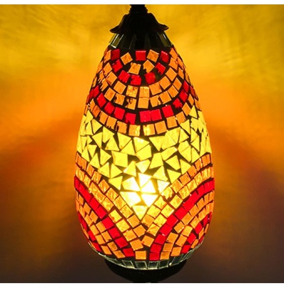 Oval Turkish Mosaic Table Lamp Vintage Art Deco Handcrafted Lamparas De Mesa Ball Glass Romantic Bed Light Led Night Lampe