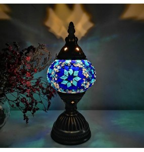 USB Rechargeable Night Lamp Mosaic Table Lamp Vintage Deco Handcrafted Lamparas De Mesa Glass Romantic Bed Light Con Mosaicos