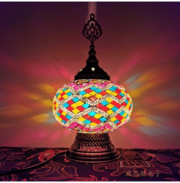 Turkish Led Table Light Bedroom Decoration Abajur Para Quarto Mosaic Glass Lampara De Noche Dormitorio Desk Lamp Nightlights