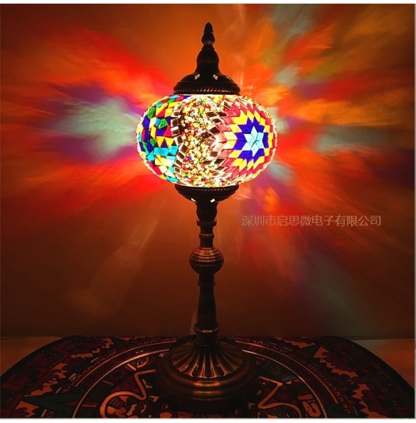 Turkish mosaic table Lamp vintage art deco Handcrafted lamparas de mesa E14 Glass romantic bed light lamparas con mosaicos