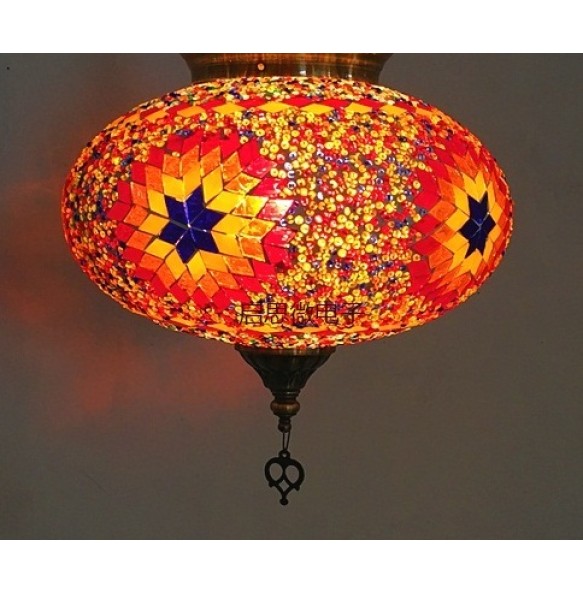 Big size New style Turkey Ethnic Customs Handmade Lamp Romantic Cafe Restaurant Bar Tree Pendant Light Bar Mosaic Pendant Light