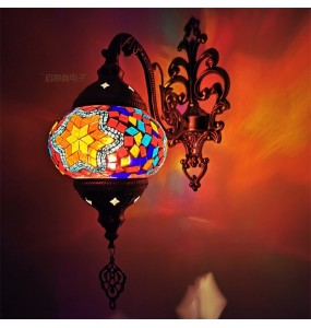 Newest Mediterranean style Art Deco Turkish Mosaic Wall Lamp Handcrafted mosaic Glass romantic wall light