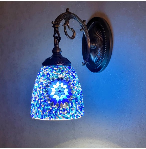 Turkish Mosaic Wall Lamp Handcrafted Glass Luminaria Led Wall Light Corridor Sofa Background Lighting Home Room Decor Lampe