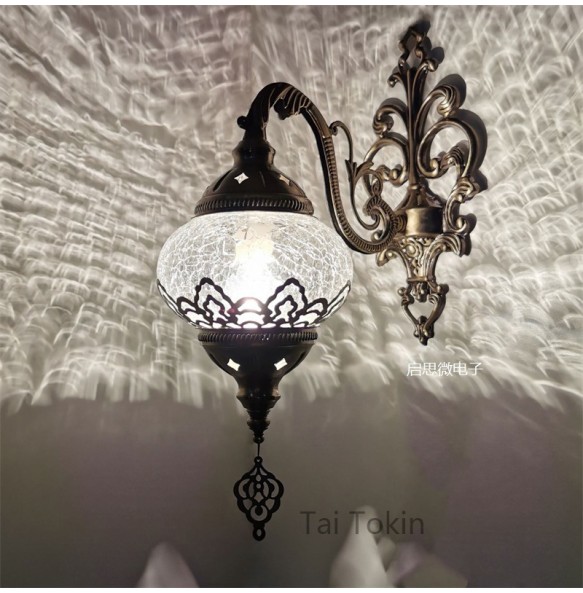 Newest Mediterranean style Art Deco Turkish ice-cracked Wall Lamp  Vintage Exotic Restaurant Hotel Bar Cafe Decoration