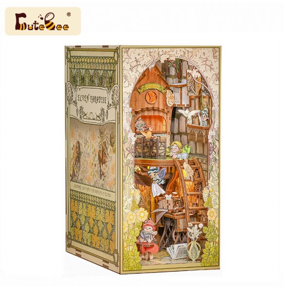 CUTEBEE Book Nook Kit DIY Miniature Book Nooks with Touch Light House Model Building Adults for Decoration Gift (Secret Rhythm)