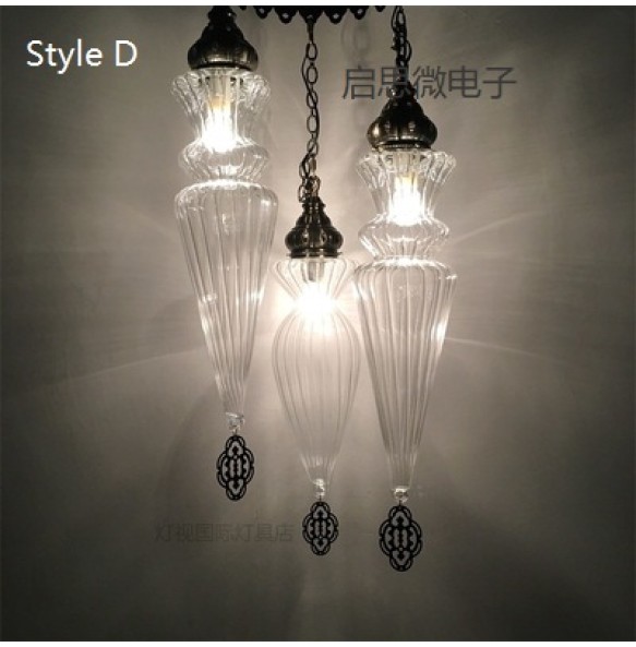 3 Heads Modern Style Living Room Bedroom Minimalist Restaurant Pendant Light Nordic Decoration Clear Glass Pendant Lamp