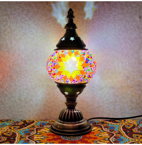 Newest Turkish Mosaic Table Lamp Vintage Art Deco Handcrafted Lamparas De Mesa Ball Glass Romantic Bed Light Led Night Lampe