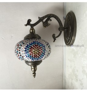 Turkish Mosaic Wall Lamp Handcrafted Glass Luminaria Led Wall Light Corridor Sofa Background Lighting Home Room Decor Lampe