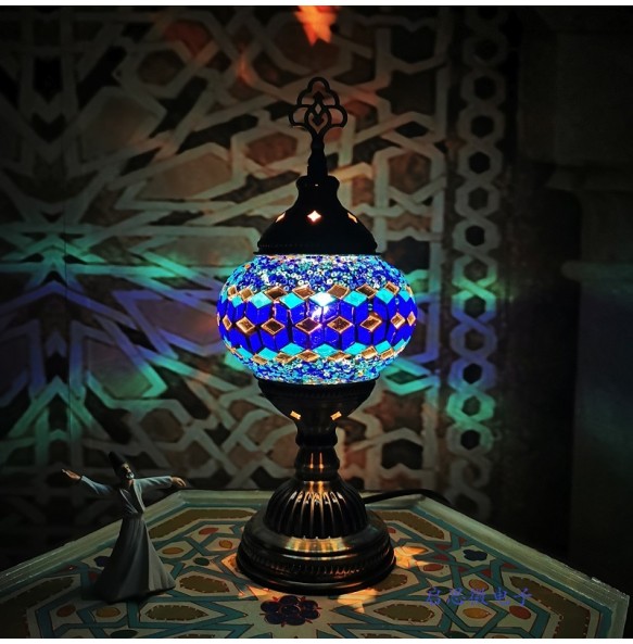 Newest Turkish mosaic table Lamp vintage art deco Handcrafted lamparas de mesa Glass romantic bed light lamparas con mosaicos