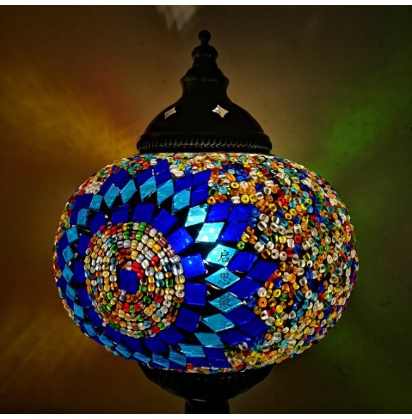 Turkish mosaic table Lamp vintage art deco Handcrafted lamparas de mesa E14 Glass romantic bed light lamparas con mosaicos