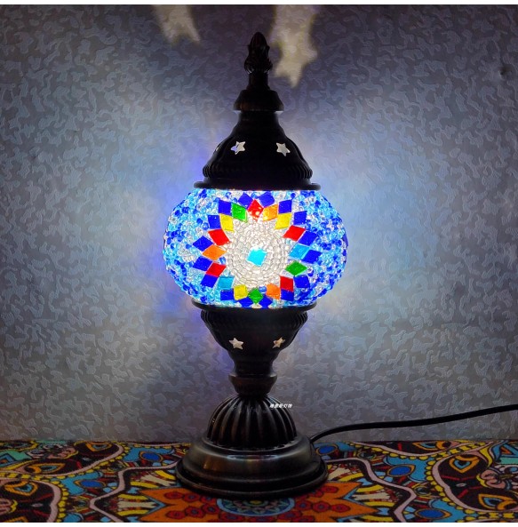 Newest Turkish Mosaic Table Lamp Vintage Art Deco Handcrafted Lamparas De Mesa Ball Glass Romantic Bed Light Led Night Lampe