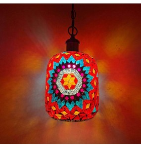 New Turkish Mosaic Pendant Lamp Vintage Art Deco Handcrafted Lampe De Mesa Glass Romantic Light Lamparas Colgantes Para Techo