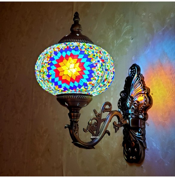 Big Size Turkish Mosaic Wall Lamps Luminaria Applique Murale Intérieur Led Lampara Bedroom Living Room Balcony Aisle Decor Light