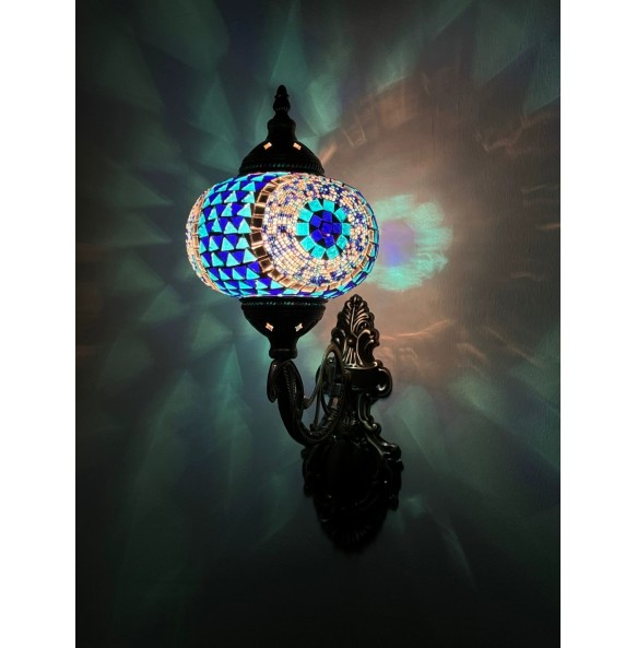 New Turkish Mosaic Wall Lamp Handcrafted Glass Luminaria Led Wall Light Corridor Sofa Background Lighting Home Room Decor Lampe