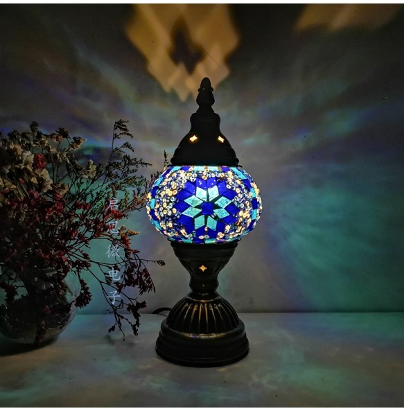 Turkish mosaic table Lamp vintage art deco Handcrafted lamparas de mesa mosaic Glass romantic bed light lamparas con mosaicos