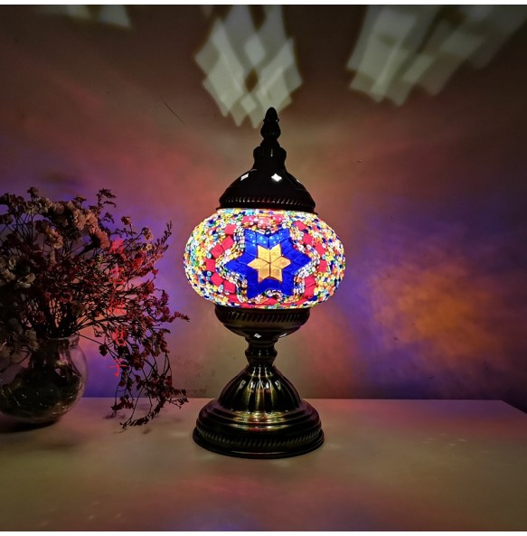 Newest E14 Hand-inlaid glass mosaic bedroom living room decorative Table Lamps of Mediterranean style Turkish Lamps