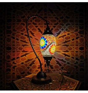 New Turkish mosaic swan table Lamp vintage art deco Handcrafted lamparas de mesa mosaicos Glass romantic bed light lamparas con