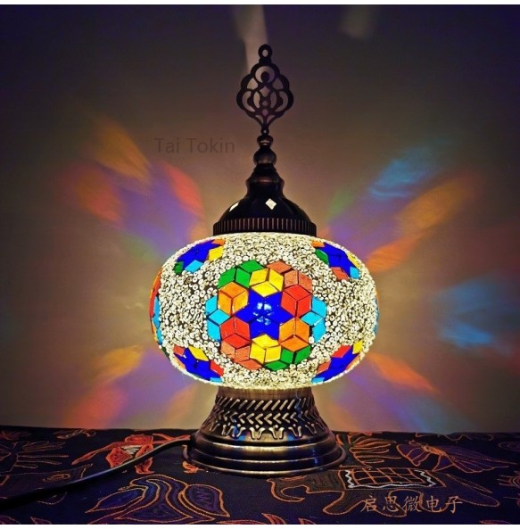 Turkish Led Table Light Bedroom Decoration Abajur Para Quarto Mosaic Glass Lampara De Noche Dormitorio Desk Lamp Nightlights