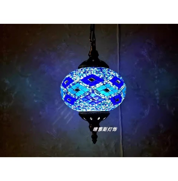 Turkish Mosaic Pendant Lamp Vintage Art Deco Handcrafted Lamparas De Mesa Glass Romantic Light Lamparas Con Mosaicos Home Decor