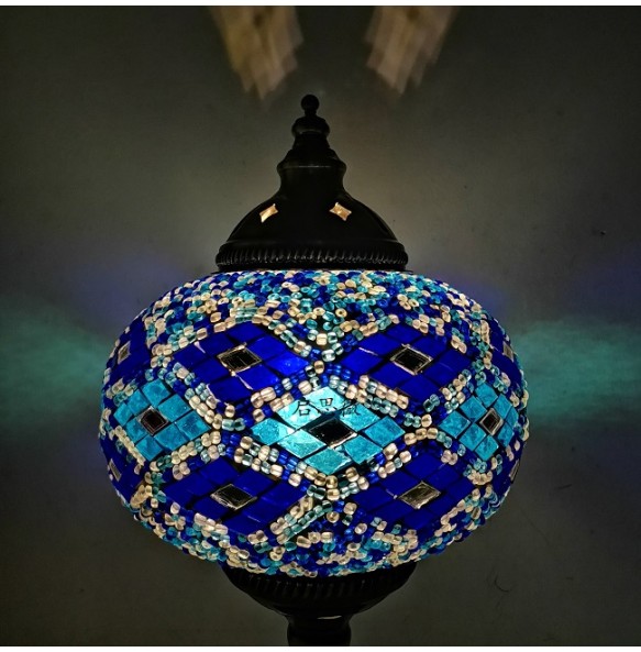 Big Size Turkish Mosaic Pendant Lamp Vintage Art Deco Handcrafted Lamparas De Mesa Glass Romantic Light Lamparas Con Mosaicos