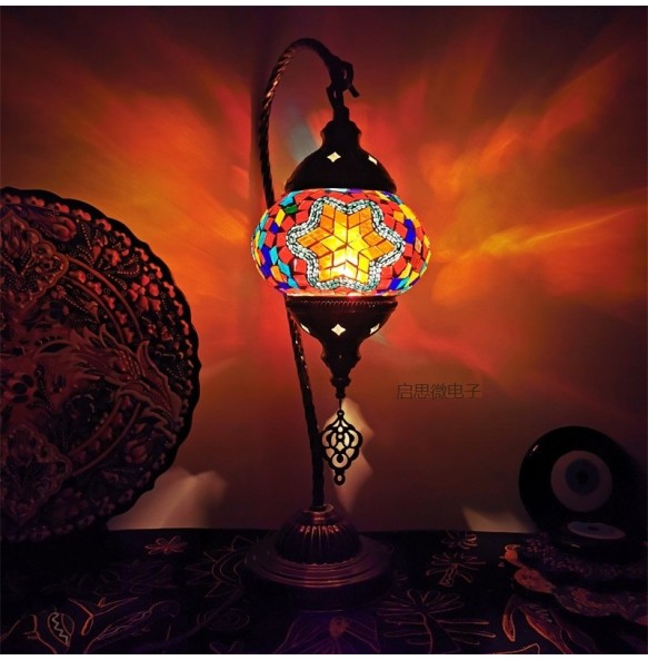 Newest Mediterranean style Art Deco Turkish Mosaic Table Lamp Handcrafted mosaic Glass romantic bed light Swan light