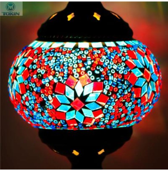 Mediterranean Style Art Deco Turkish Mosaic Table Lamp Handcrafted Mosaic Glass Romantic Bed Light