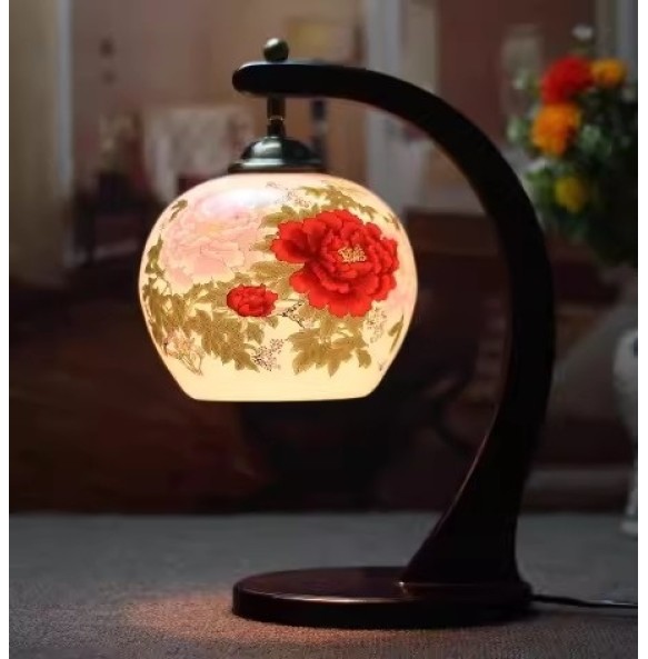 Chinese Vintage Ceramic Table Lamp Bedside Light Living Room Study Room Kids Room Retro Fashion Ceramic Table Lamp