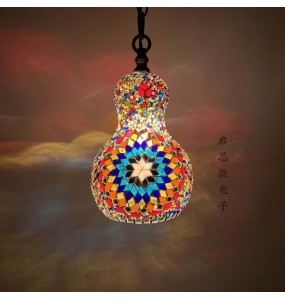 Creative Snowman Turkish mosaic pendant Lamp vintage art deco Handcrafted lamparas de mesa mosaic Glass romantic lamparas