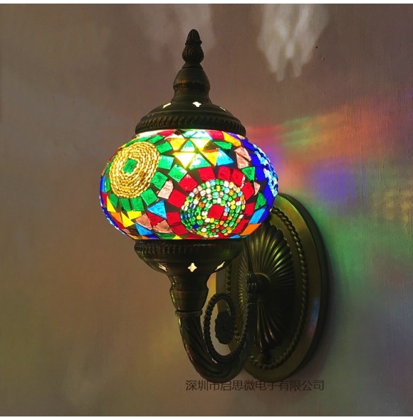 New Mediterranean style Art Deco Turkish Mosaic Wall Lamp Handcrafted mosaic Glass romantic wall light