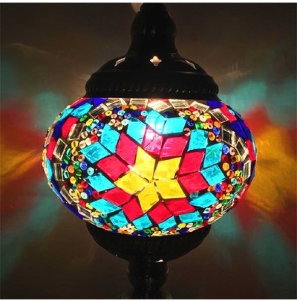 Newest Mediterranean Style Art Deco Turkish Mosaic Pendant Lamp Handcrafted Mosaic Glass Romantic Pendant Light